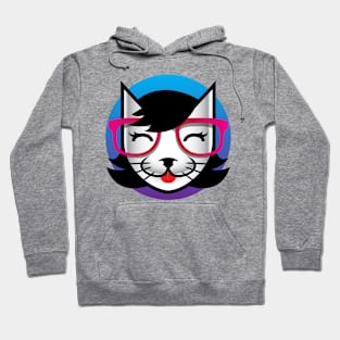 Female Geeky Cat with Glasses Hoodie